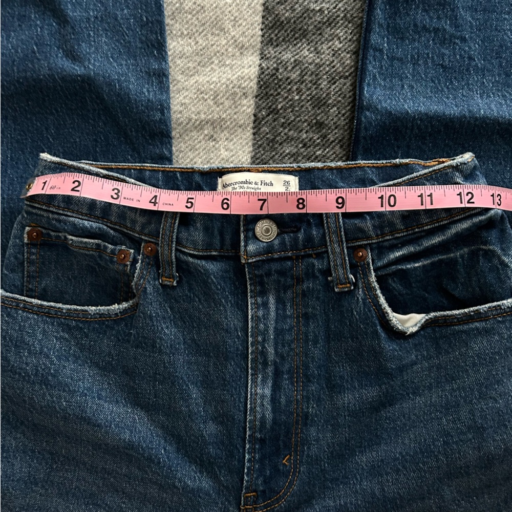 Abercrombie & Fitch Women’s the 90s straight ultra high-rise jeans Size 26/2L - Picture 8 of 9